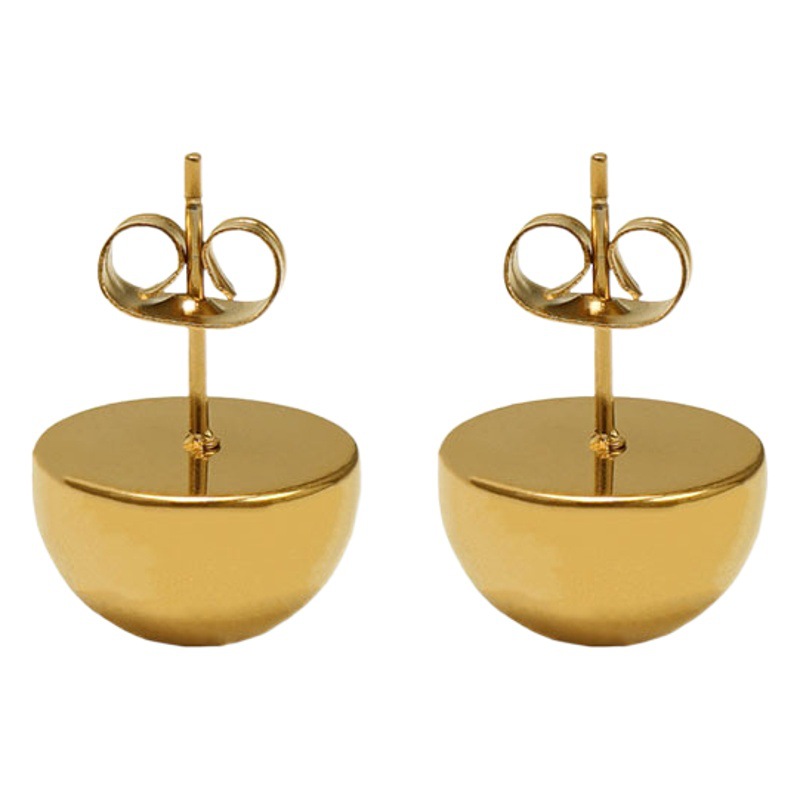 Cruz-Frontera de moda de acero inoxidable de diseño hemisferio brillante pendientes de las mujeres de nicho de Europa y América pendientes personalizados al por mayor