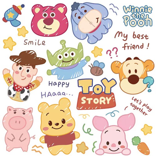 Cartoon Winnie the Pooh Electric Motorcycle Sticker Cute Helmet Scratch Decorative Sticker Laptop Phone Case Sticker