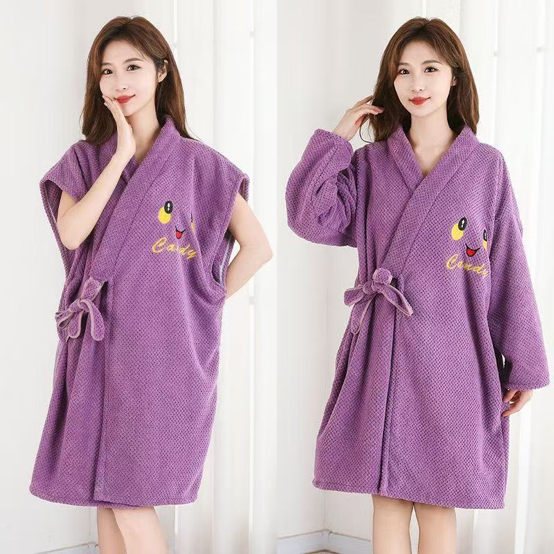 새로운 파인애플 파이 목욕 가운 목욕 스커트 목욕 스커트 목욕 타월 산호 양털 두꺼운 부드러운 흡수 홈 파자마 호텔 목욕 가운