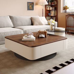 Square Slate Coffee Table Modern Simple Light Luxury Living Room Home Mid-Century Style Black Tea Table Minimalist Combination
