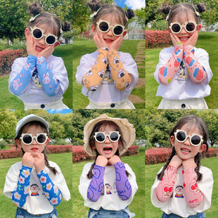 Children's Ice Sleeve Summer Thin Ice Silk Gloves Girls Children Princess Baby Sun Protection Arm Ice Sleeve Cuff