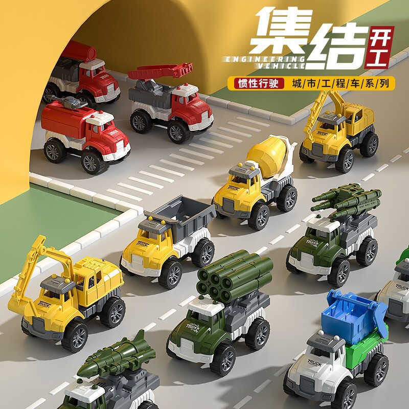 Factory Amazon Cross-border Shake Excavator Fire Truck Car Back Car Children's Toy Car Racing Gift Factory Amazon Cross-border Shake Excavator Fire Truck Car Back Car Children's Toy Car Racing Gift
