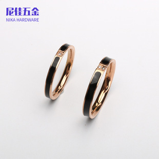 [Clearance Special] Cross-border Hot Drops of Glue Micro Diamond Couple Stainless Steel Ring Rose Gold Internet Red Ring