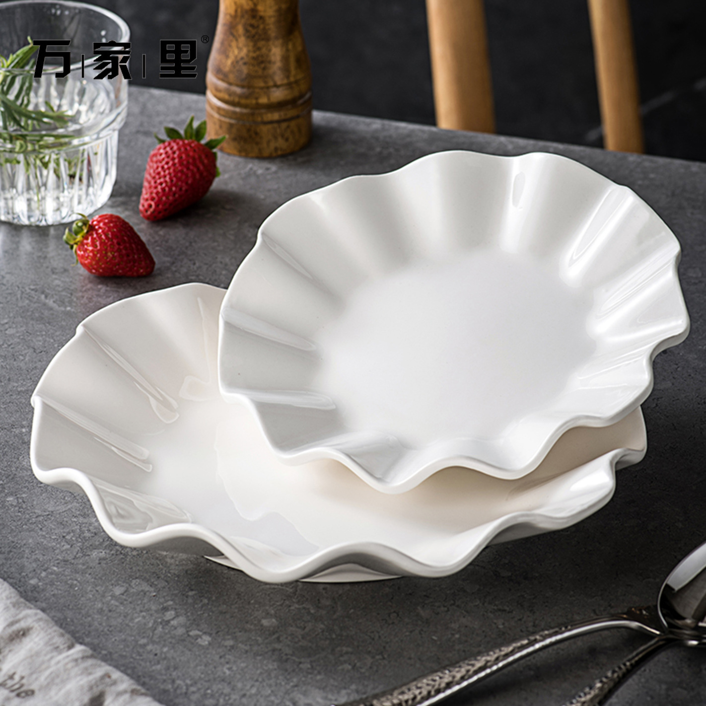 Cerámica creativa platos de hojas de loto platos de sopa platos de platos