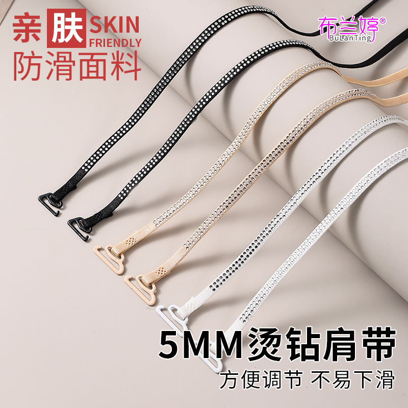 Cross-Border Lingerie Bra Straps, Rhinestone-Embellished Beautiful Back Straps, Cross-Strap Dress with Exposed Straps, Diamond Shoulder Straps