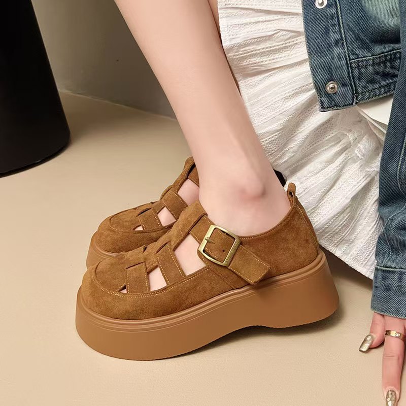 Thick-Soled Birkenstock Shoes for Women, 2026 Spring New Style, Height-Increasing, Comfortable, Fashionable, Versatile Closed-Toe Sandals