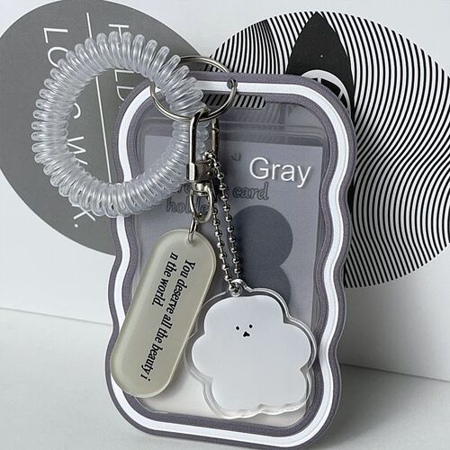 ins transparent student card set meal card school spring wholesale pendant keychain polaroid cross-border 3-inch little red book