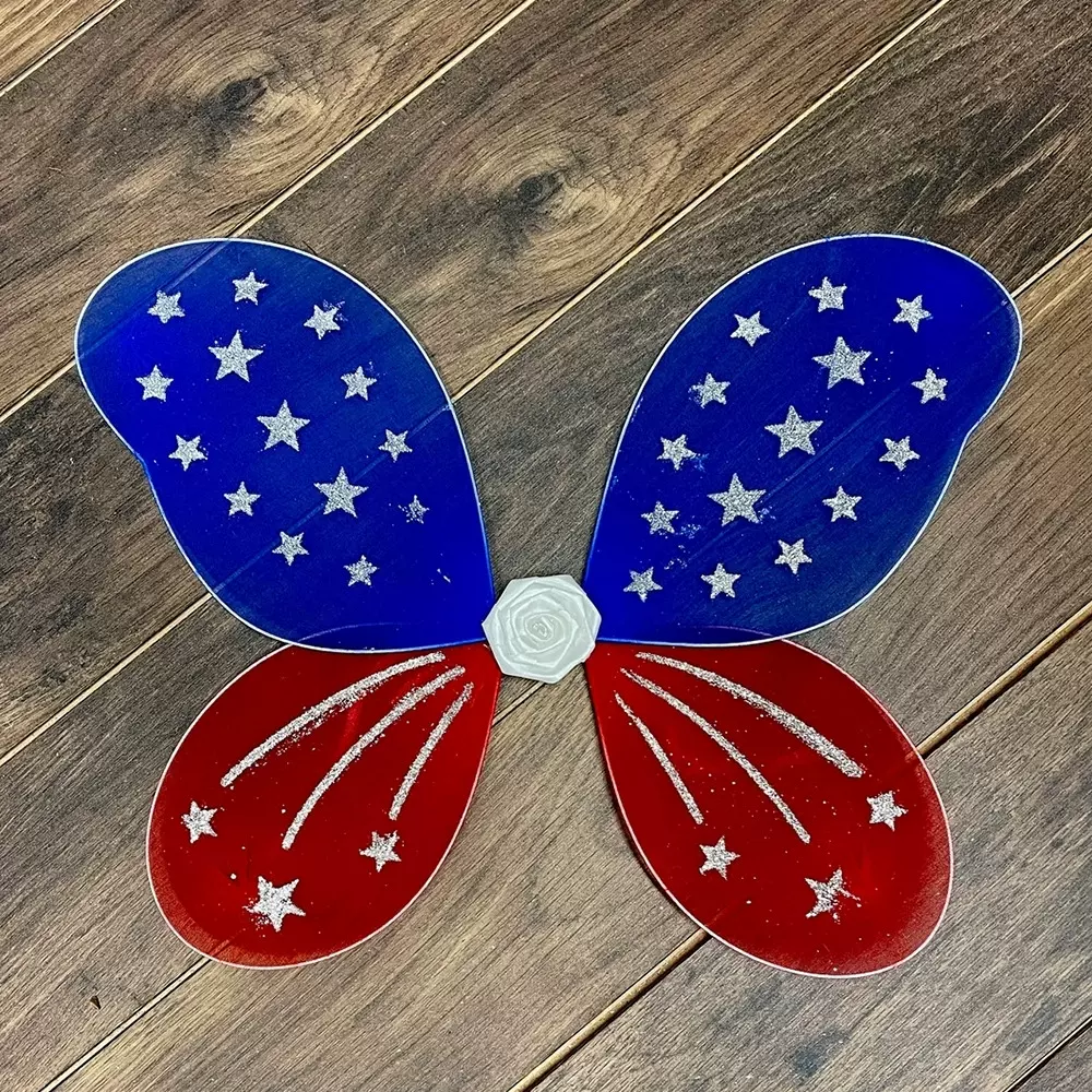 跨境新款美国独立日精灵翅膀 节日派对装饰儿童舞台表演星星翅膀