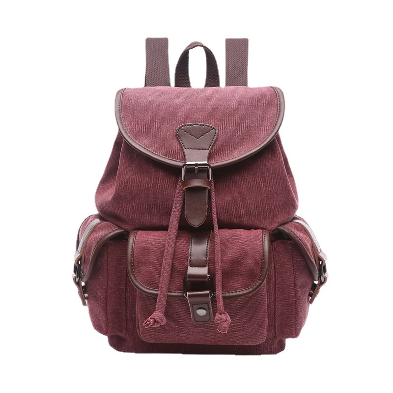 Canvas backpack Korean fashion women's b...