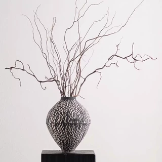 侘寂风干花水培高级感复古陶瓷花瓶样板房民宿桌面花插摆件