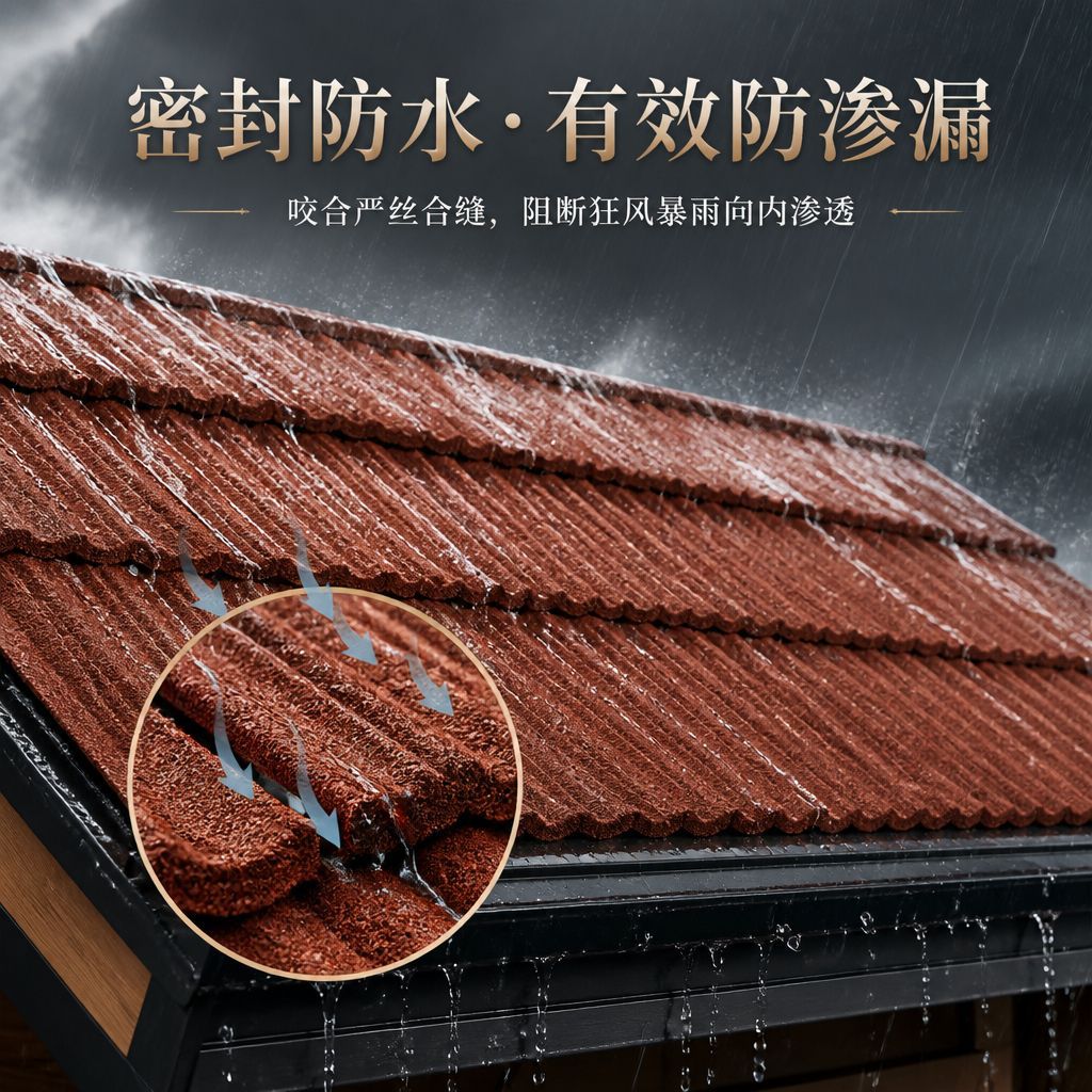 新品彩石瓦金属瓦屋面瓦农村自建房平改坡防水防火耐用降噪屋顶瓦