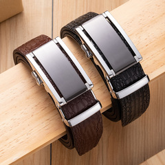 Guangzhou belt manufacturer wholesale versatile automatic buckle casual brand belt genuine leather unlaminated pure cowhide belt