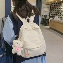 森系迷你小书包纯色简约尼龙韩版日系儿童小背包逛街出游通勤小包