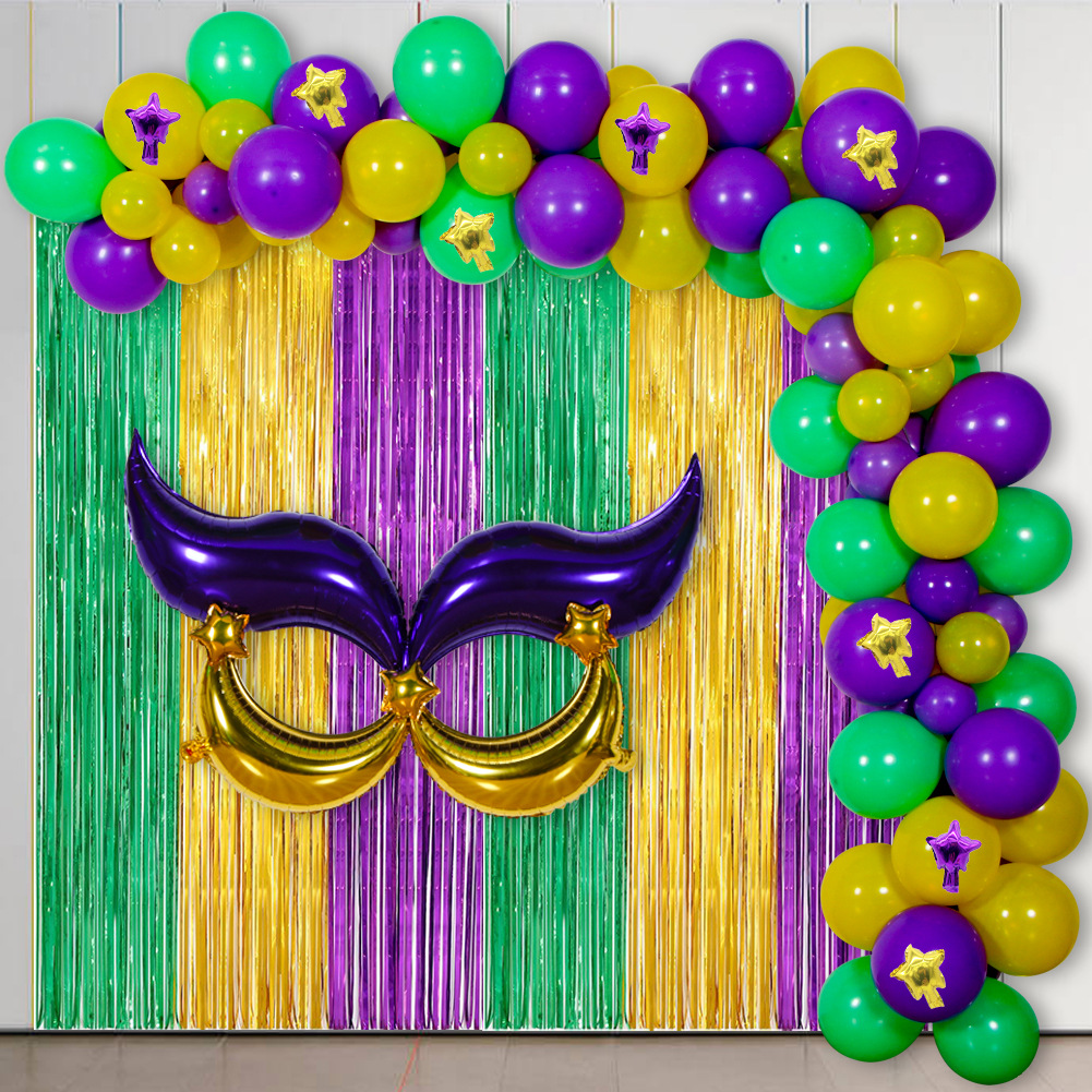 Tren transfronterizo Hawaii Carnival Carnival Theme Globo 5 pulgadas 10 pulgadas amarillo púrpura verde diseño de cumpleaños globo