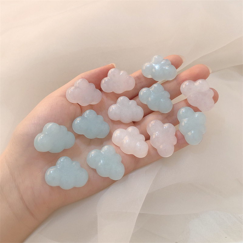 Accesorios de resina bricolaje sirena Ji nube Nube Blanca Crema pegamento teléfono móvil Shell decoración belleza caja de almacenamiento material de parche