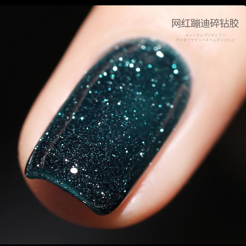 Nuevo polvo de cristal Super flash terapia de luz brillante esmalte de uñas pegamento Taladro de uñas rojo neto 2021