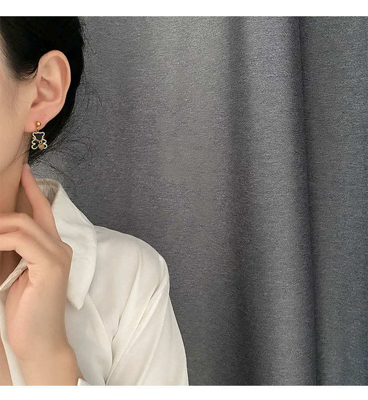 Fashion Bear Titanium Steel Plating Earrings 1 Pair