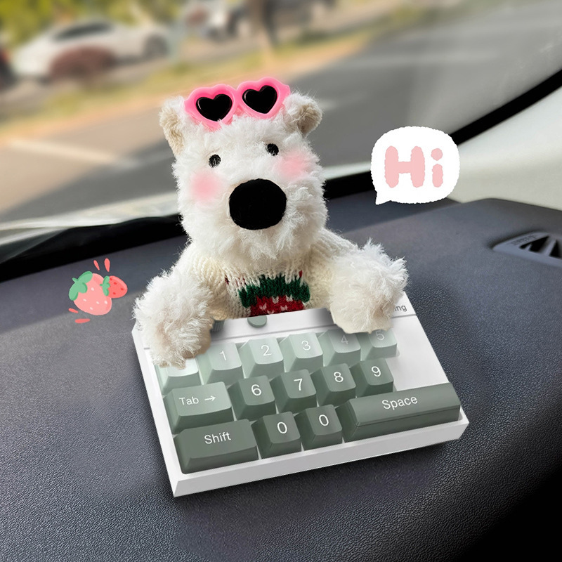 Tarjeta de estacionamiento temporal del automóvil lindo West Highland Puppy Keyboard Teléfono del automóvil Número de matrícula Decoración del automóvil Mover el automóvil