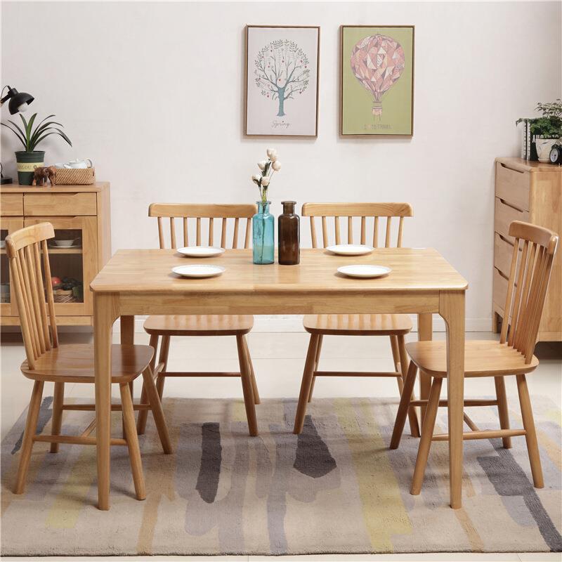 Nórdico mesa de comedor y silla combinación pequeño apartamento de madera maciza mesa de comedor occidental moderno simple japonés rectangular mesa de comedor casa