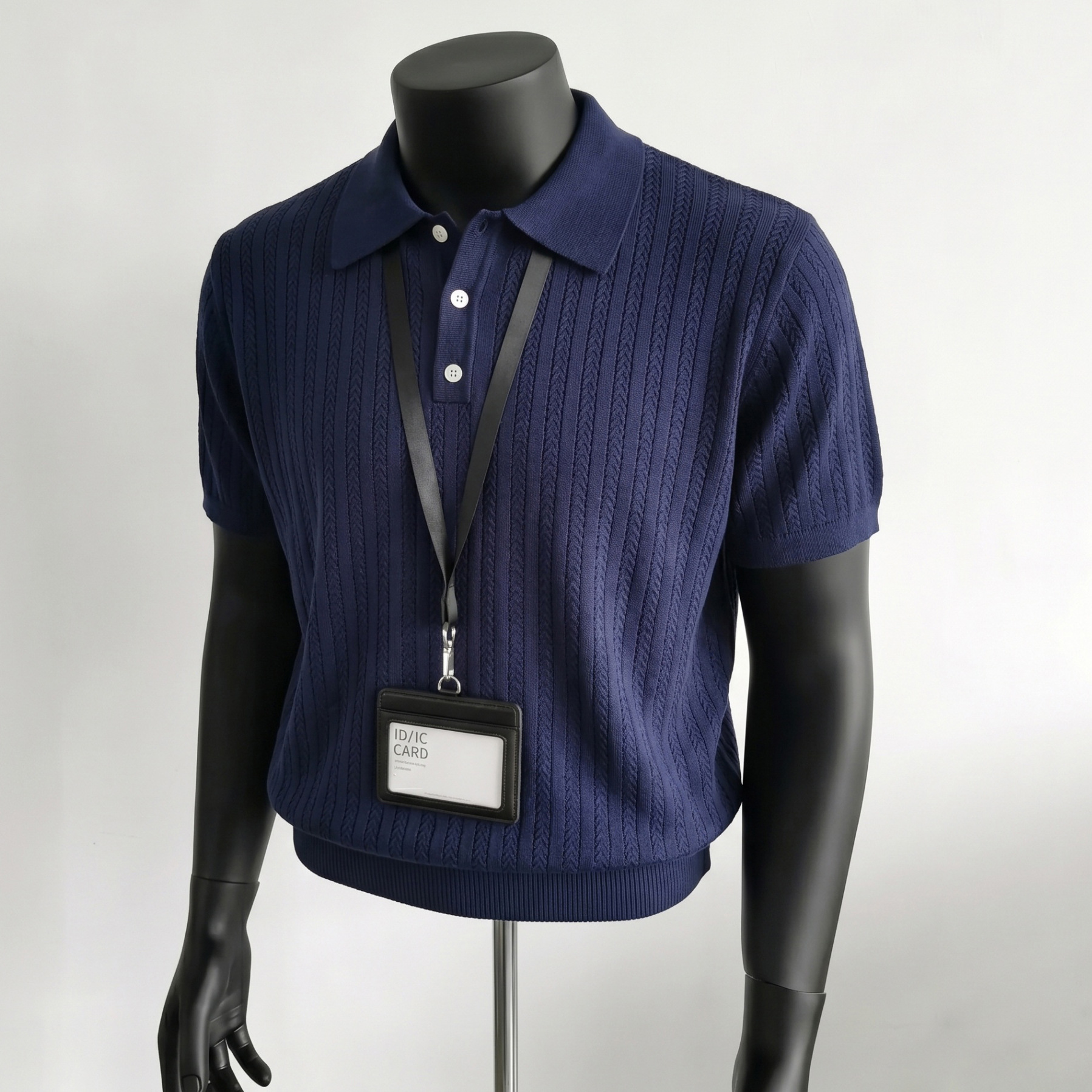 Polo camiseta de punto camiseta de manga corta camiseta de hombre con solapa viejo estilo de negocios texturas de hielo verano fábrica transfronteriza al por mayor