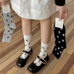 可愛卡通狗爪爪堆堆襪子女ins學院風百搭中筒襪子韓系女襪休閒風