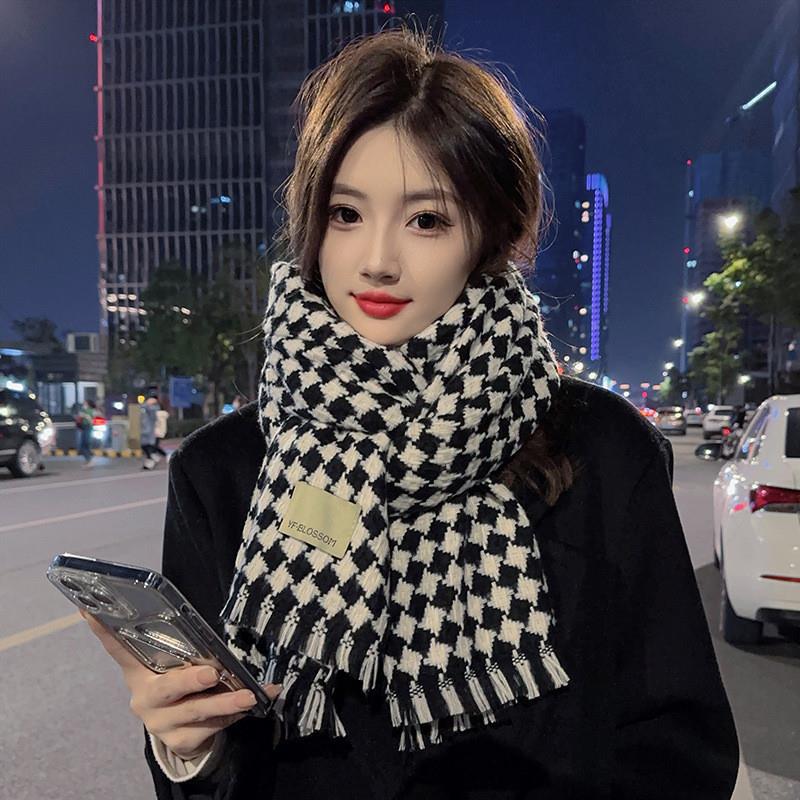 [Black] Three-dimensional diamond scarf Size: 200*67cm