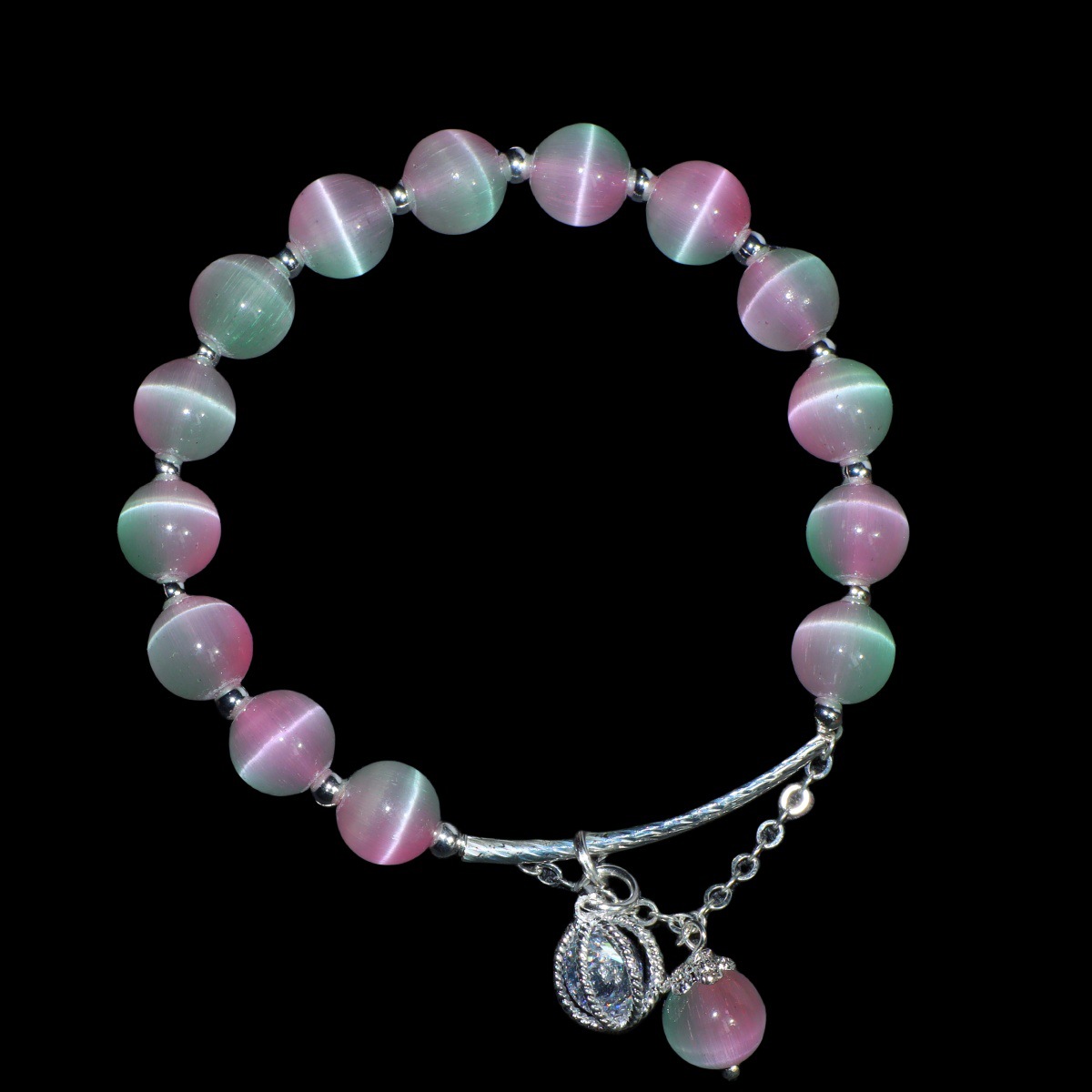 Nouveau Bracelet en pierre œil de chat, Bracelet du même Style pour Temple féminin, cadeau de Collection de bracelets de Style chinois populaire_voghion.com