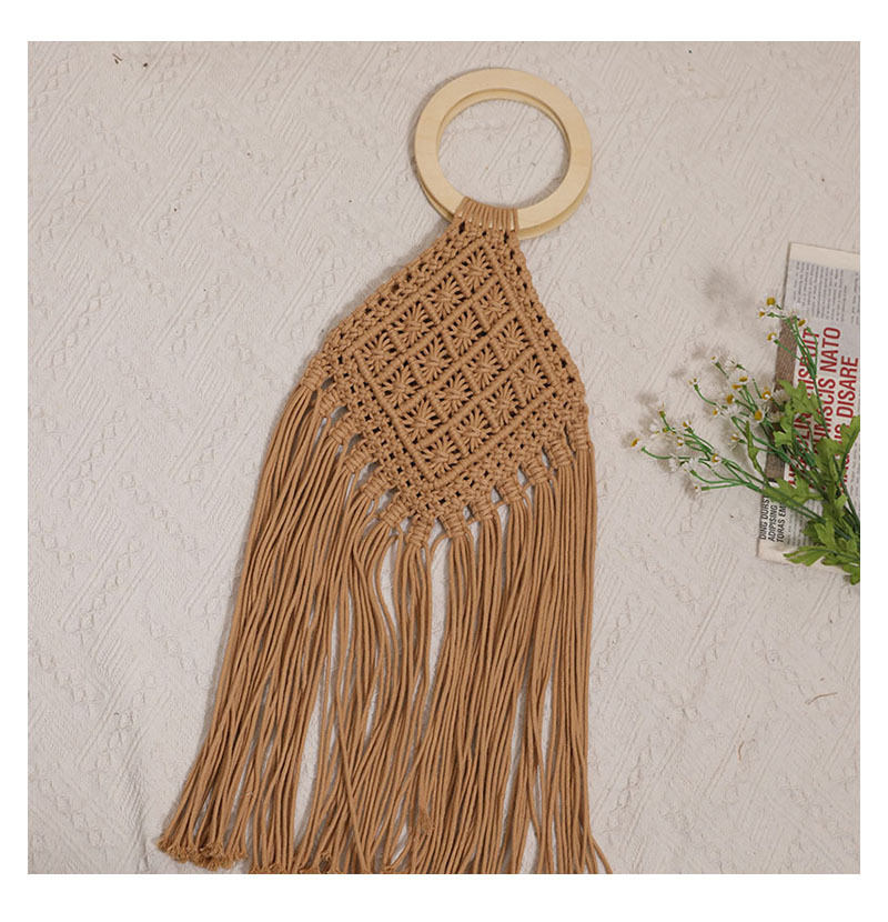 Open Closure Type Women's Medium Polyester Solid Color Vintage Style Classic Style Square Open Straw Bag