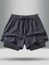 Y 12081 Ice Silk Double Layer Shorts ��˿�˶��̿� �羳