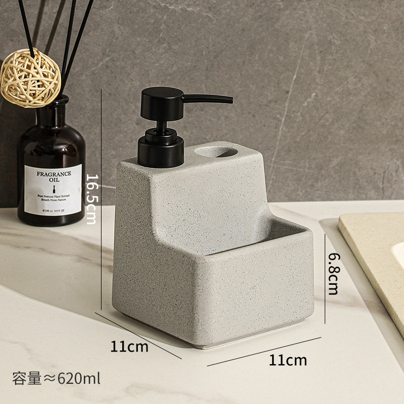 キッチンソープディスペンサー家庭用ハンドソープローション洗剤食器用洗剤プレスボトルスポンジ収納ボックス付き|undefined