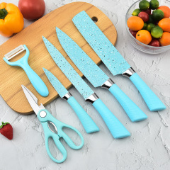 Yangjiang Knife Set of 6, Stainless Steel, Colorful Starry Pattern, Gift Box Set, Business Gift, Foreign Trade
