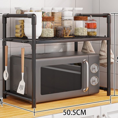 Kitchen shelf, floor-standing double-layer oven rack, rice cooker seasoning multi-layer storage rack, microwave shelf