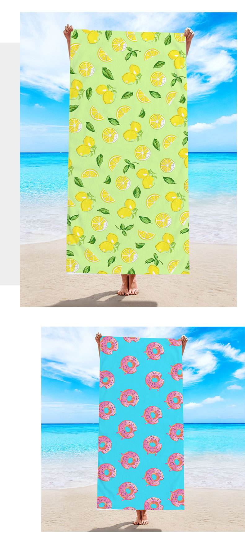 Cute Fruit Flamingo Flower Beach Towels display picture 3