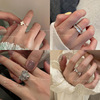 Tide, advanced one size zirconium, fashionable design ring, high-quality style, on index finger, light luxury style