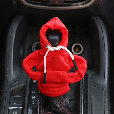 Car gear handle set gear lever hooded gear lever clothing set car decorations new in stock cross-border Amazon (Sürətlər qutusu və əl tormozu başlıqları) - red-white-rope