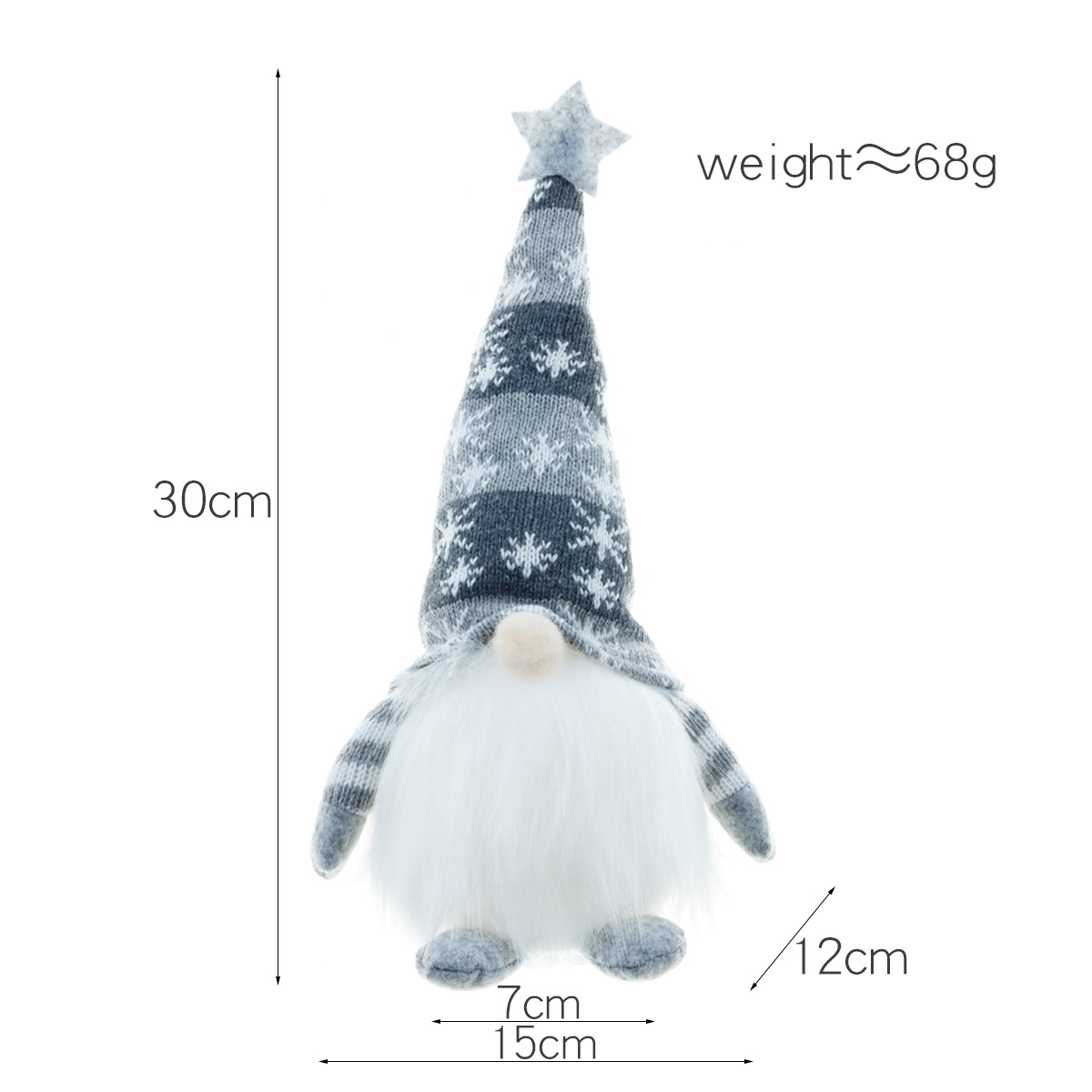 Nueva muñeca sin rostro transfronteriza con luz enano Rudolf peluche muñeca decoración regalo luminoso decoraciones de Navidad