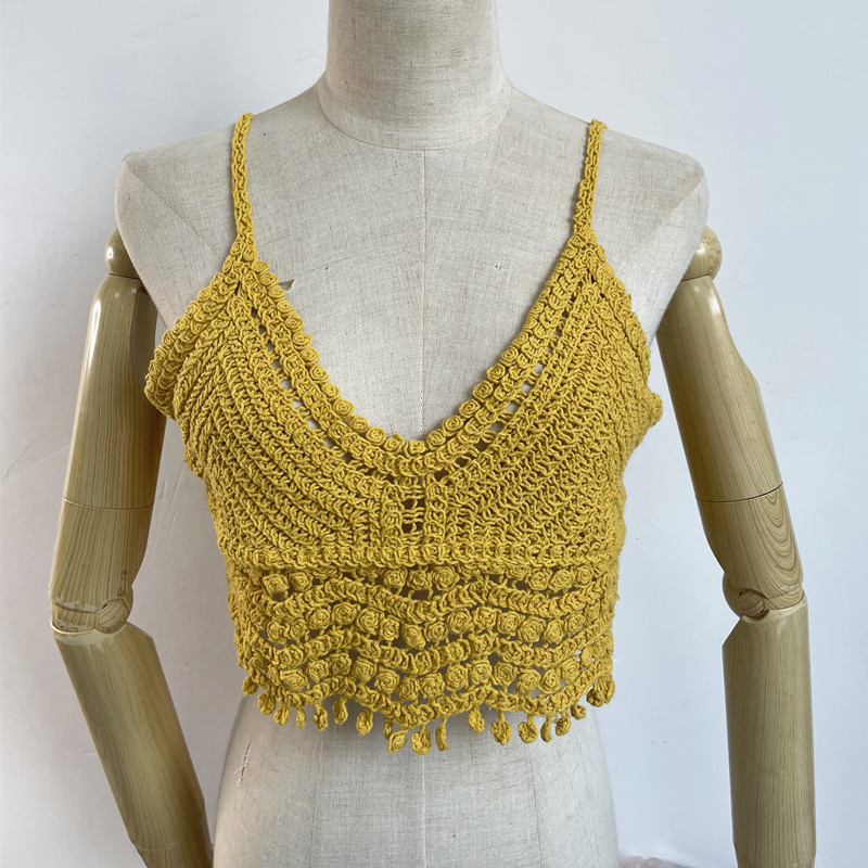 42.5-65kg Cotton Camisole for Outerwear, Bohemian Style, Beach Vacation Top, Knit Base Layer, Sexy 42.5-65kg Cotton Camisole for Outerwear, Bohemian Style, Beach Vacation Top, Knit Base Layer, Sexy