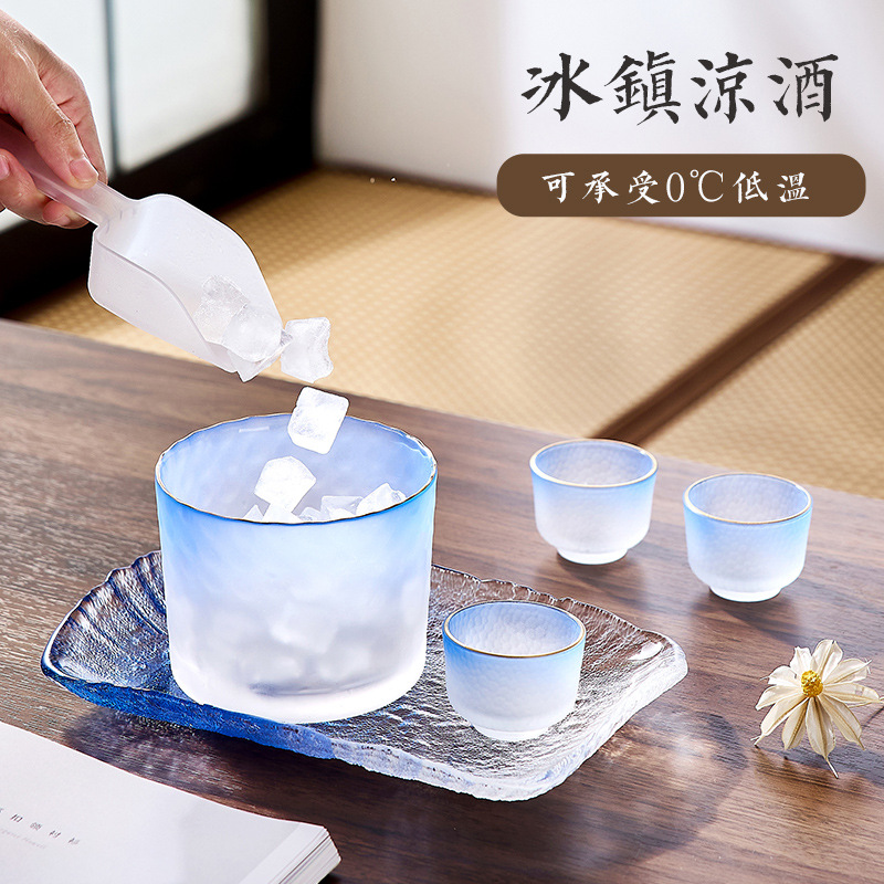 Taza de martillo japonesa, taza de vino, taza de vino, taza de vidrio, taza de vino doméstica, taza de vino caliente, set de lujo ligero