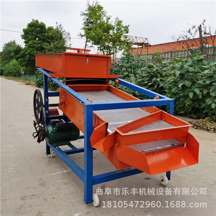 双层粮食振动筛选机 电动粮食精选机 小型五谷杂粮震动筛选机
