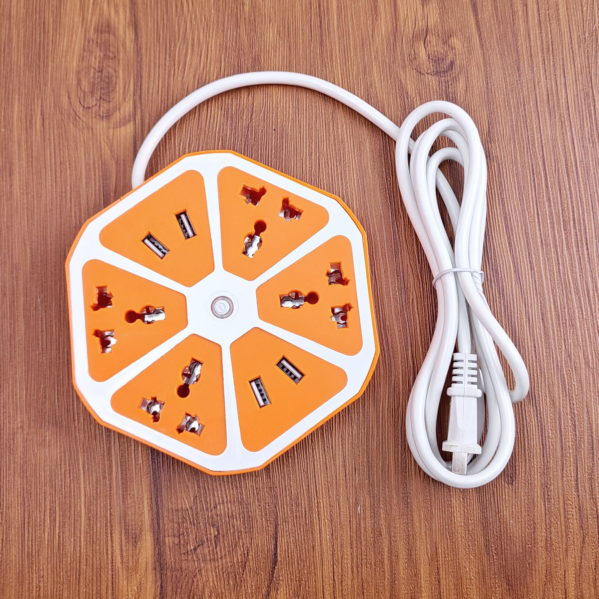 Creativa flor de ciruela USB caja de cartón de agujero universal con enchufe de cable fruta hexagonal redondo enchufe de fila africana al por mayor placa de enchufe