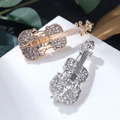 Lan Hao Korean version creative personality full of rhinestones versatile guitar violin brooch men and women universal jewelry accessories