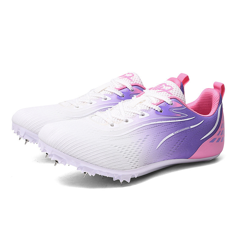 Zapatillas de Atletismo con Clavos de Tela de Malla y Caucho, Transpirable para Atletismo y Pista