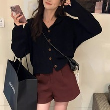 学院风海军领麻花针织开衫女2025秋冬新款宽松复古设计感毛衣外套|undefined
