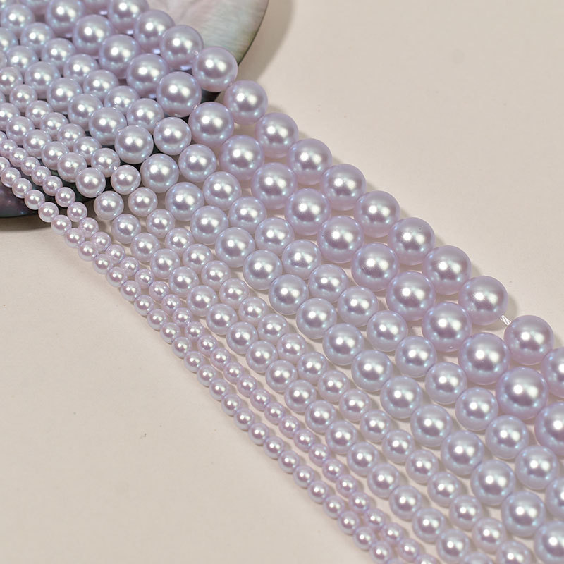 Purple round beads pearl