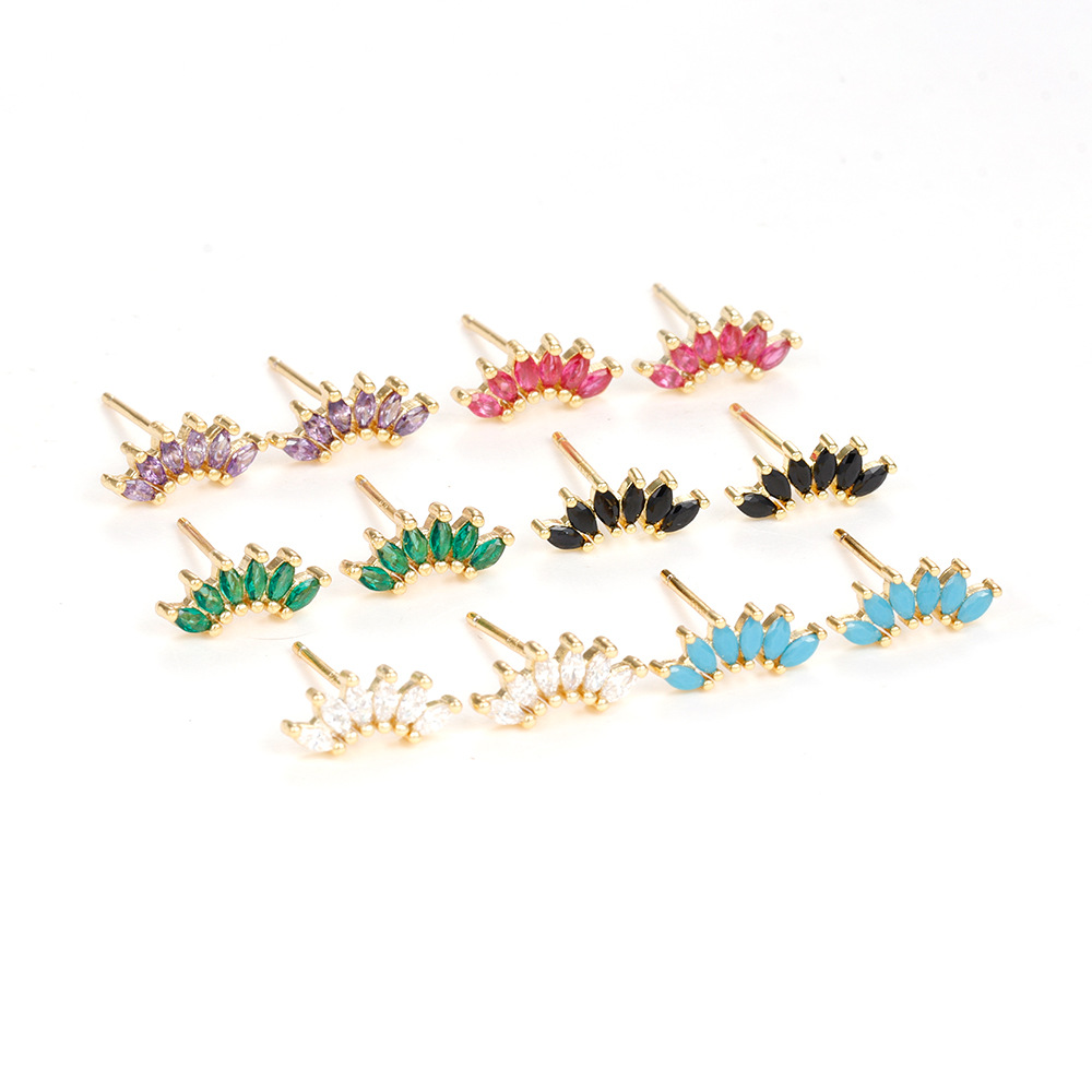 6g Weight 18K Gold Plated Plating Material Zircon Inlay Material Ear Studs Classification 1 Pair Quantity Daily, Street Occasion Copper Material Geometric Pattern Women's Gender Plating, Inlay Design IG Style, Shiny Style 1 Pair Ig Style Shiny Geometric Plating Inlay Copper Zircon 18k Gold Plated Ear Studs 4