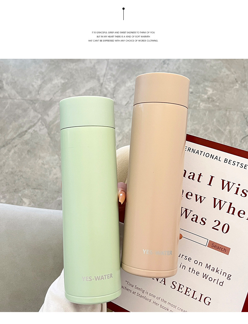 Straight cups, office and business insulated cups, custom-made and wholesale stainless steel water cups, simple and ins style portable water cups for women pic 37