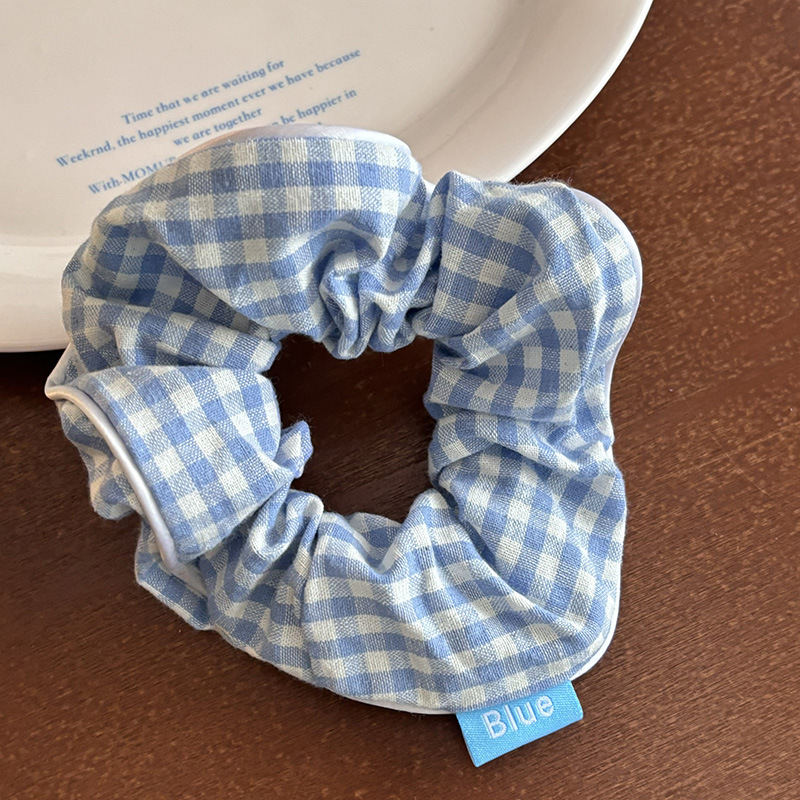 Blue Ballet Style Hair Scrunchie With Bowknot Hair Accessory_voghion.com
