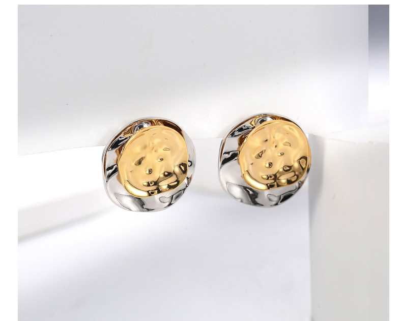 Fashion Round Copper Plating Ear Studs 1 Pair display picture 1
