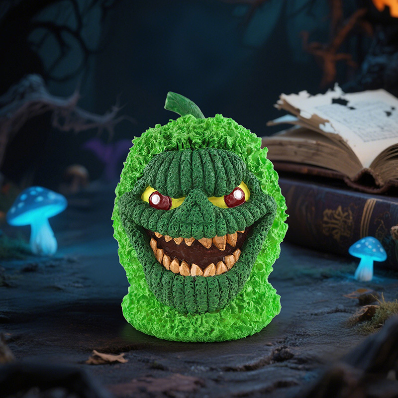  New Halloween Personality Green Pumpkin Monster Ornaments Desktop Trendy Funny Atmosphere Decoration Ornaments
