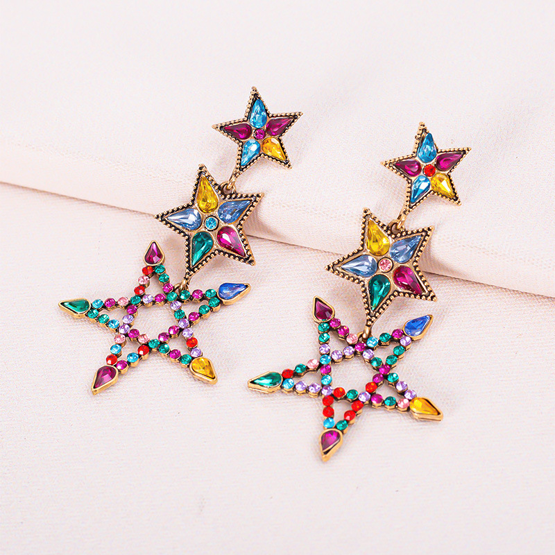 European and American fashion fivepointed star earringspicture5